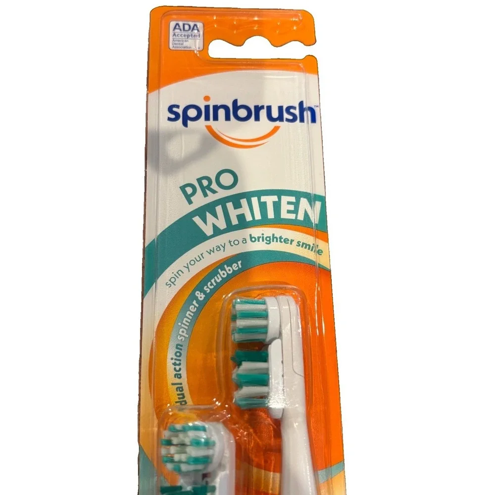 Spinbrush Pro White Replacement Brush Heads 2 Heads SOFT New In Package